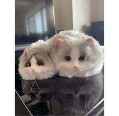 【猫好き必見！】リアル猫　チェーンポシェット　大小セット 猫好き必見！】リアル猫ネコ型チェーンポシェット大小セット