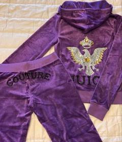 新品 ジューシークチュール　ベロアパーカー　セットアップ　ロゴ　ラインストーン JUICY COUTURE - ジューシークチュール ベロア同色ジュエル