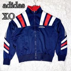90s adidas デサント製 ジャージ トラックジャケット XO 刺繍 紺