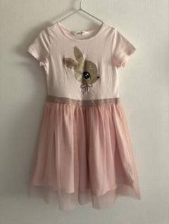 H&M ウサギプリント 半袖ワンピース 130cm