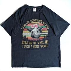 ビッグサイズ　フルーツオブザルーム　牛　tシャツ　　ボックスシルエットのサムネイル
