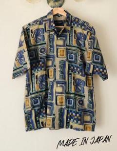 90's GREEN LIME SPORTS アロハシャツ 日本製 紫 L 綿