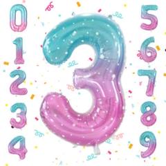 バルーン 数字3 風船 ナンバーバルーン 40インチ 大きい 誕生日 飾り付け