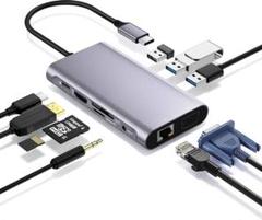 【2023高機能版】USB C ハブ 10-in-1 トリプルディスプレイ