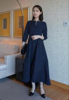 ローブブラン　キーネックワンピ Keyneck Jacquard Dress – L'AUBE BLANC