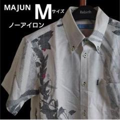 men's MAJUN かりゆしウェアMサイズ　ノーアイロン　ボタンダウン