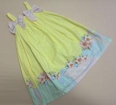 B a l lo on chic イエロー花柄ノースリーブワンピース　姉妹お揃い