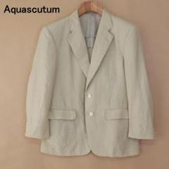 メンズ Aquascutum アクアスキュータム 麻・絹 シワ加工 ジャケット