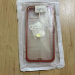 iPhone11pro用ケース 透明/赤