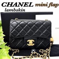 CHANEL ミニフラップ　チェーンショルダーバッグ　付属品有　BK/MGOLのサムネイル