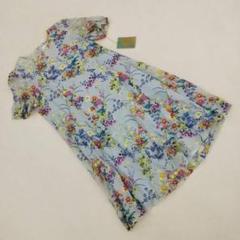 新品タグ付き スタジオジュンコ ワンピース 花柄 クルーネック 日本製 絹 綿