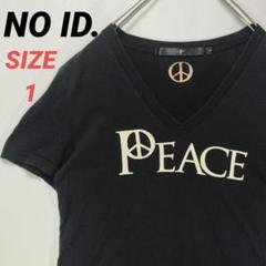 NO ID.　ノーアイディー　Tシャツ　半袖　メンズ　Vネック　黒　薄手