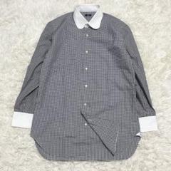 新品✨️ BARBA 長袖シャツ 丸襟 ギンガムチェック イタリア製 ブラック