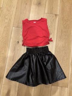 SHEIN ミニーコーデ　レザースカート　120 ディズニーコーデ