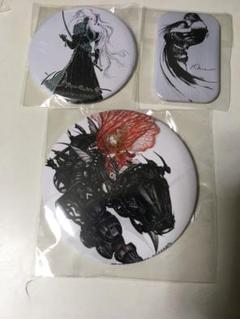 天野喜孝缶バッジ3点セット アーマーII セフィロス　FF6 FF7 FF8