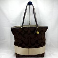 【COACH】コーチ ハンドバッグ ショルダーバッグ 茶色 白色 6367