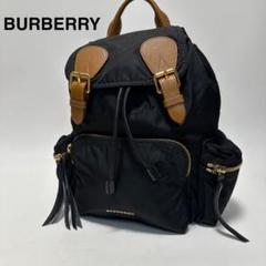 r05【極美品】近年モデル　バーバリー　ナイロン　ロゴ金具　ブラック　リュック