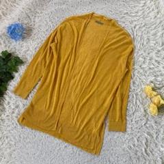 極美品　セオリーリュクス　サマーカーディガン　ロング丈　山吹色　リネン　38 M
