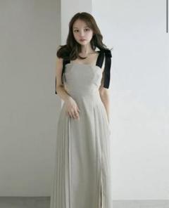 本日発送 andmary Chuchu pleats ribbon dress ANDMARY】Chuchu pleats ribbon dress