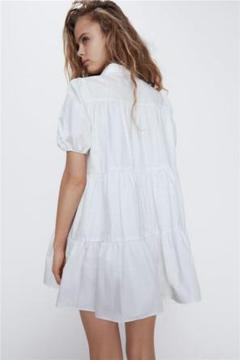 ZARA フレアーワンピース 白@