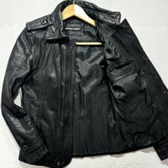 美品　5351プールオム　シングルライダース　レザー　高級馬革　ホースハイド　黒 美品5351プールオムシングルライダースレザー高級馬革ホースハイド黒
