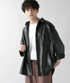 RAGEBLUE レイジブルー シンセティックレザーシャツ L