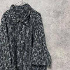 00s 半袖　柄シャツ　メンズXL シルク　古着　個性派