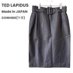 TED LAPIDUS レザー タイト スカート 日本製 テッドラピドス 牛革