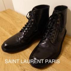 【SAINT LAURENT PARIS】レースアップ レザー ブーツ