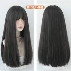 手軽にイメチェン✨️黒髪 ストレート ウィッグ ロング ヘアアレンジ コスプレ