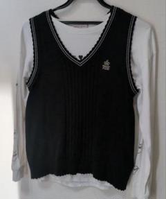 mezzo piano 黒 VネックセーターM150&TシャツL160