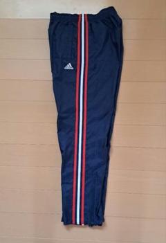 adidas ネイビー ストライプ ピステパンツ　160