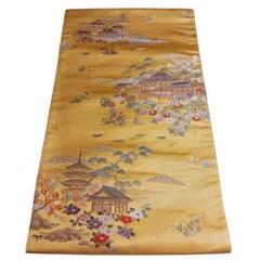 袋帯（朱金 / 亀甲・華紋 / 本金箔 24K） 工場 直営 店ファッション - 袋帯（朱金 / 亀甲・華紋 / 本金箔