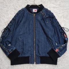 美品 希少30周年記念 M ディーゼル デニムブルゾン レース 花柄