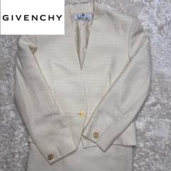 希少✨ジバンシー 金ボタン　ノーカラージャケット＆スカートセットアップ JUNOAH セットアップ 「肩パッド入り」金ボタンテーラード