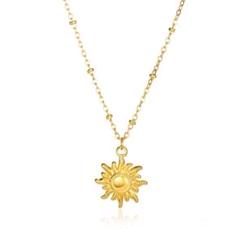金アレ 高品質サージカルステンレス 【ラスト1】太陽✨ポールチェーン ネックレス