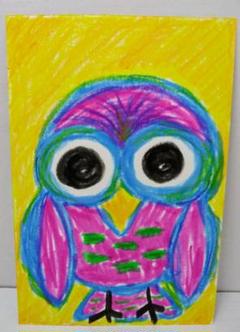 絵はがき ふくろう しあわせ