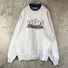 Y1624古着　トレーナー　スウェット　バックプリント　グレー　90s Y2K
