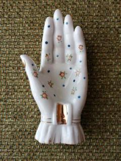 50s ハンド　手　花柄　オブジェ　置物　ビンテージ　レア　ハンドトレイ ハンド 手 花柄 オブジェ 置物 ビンテージ レア ドット タトゥー