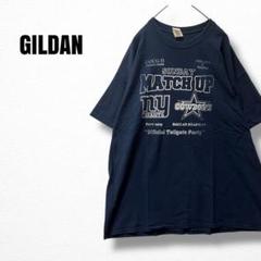 y7625 ギルダン　プリントTシャツ　半袖カットソー　ビッグサイズ　ネイビー