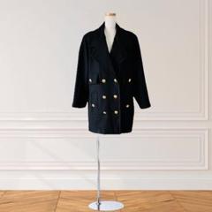 GIVENCHY Life ウールノーカラーコートブラック9 号