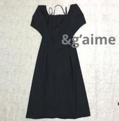 &g’aime ストラップ付オフショルフレアワンピース