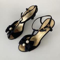 CHANEL シャネル パール サテン ココマーク サンダル ミュール CHANEL シャネル パール サテン ココマーク サンダル ミュール