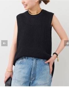 【美品】ドゥーズィエムクラス ニット ノースリーブ ベスト　ブラック アパルトモン ドゥーズィエムクラス ニット ベスト ノースリーブ