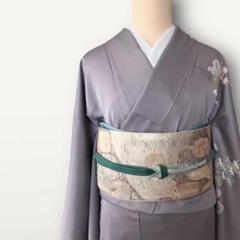 【未使用】訪問着　グレー地に茶屋辻 未使用】訪問着 グレー地に茶屋辻