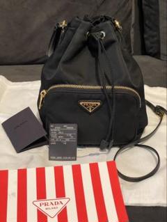 PRADA ナイロン バケットバッグ 巾着バッグ ブラック