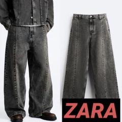 ZARA シームディティール　ストレートレッグ　デニムパンツ ZARA シームディティール ストレートレッグ デニムパンツ
