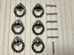 【アンティーク調 】 取手 つまみ ネジ付き（6個セット) 金具 DIY