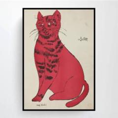 08.アンディ・ウォーホル　サムという名の猫　レッド　アートポスター