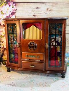ELEMICA ステンドグラス オルゴール アクセサリーボックス木製